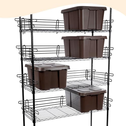 MorningRo 4 Pcs Black Chrome Wire Shelf Ledge, 14" L x 5" H - color: Black, size: 18" L X 4" H