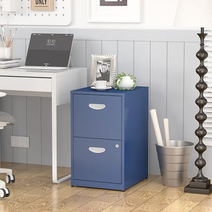 SteeLoong 2 Drawer File Cabinet,Metal Office File Cabinet with Lock,Blue - color: Blue, style: 2 Drawer Light Duty