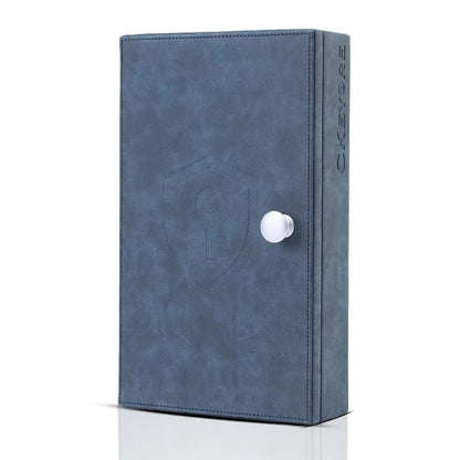 CKEYURE Premium XL PU Leather Faraday Box for Car Keys Wall Mount | Anti Theft Faraday Key Fob Protector | Faraday Cage | Car Key Holder | RFID Key Box | Key fob Signal Blocker - color: Blue