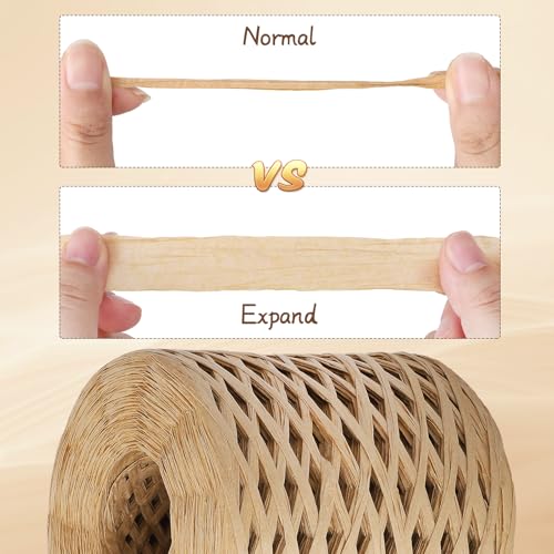 woric Raffia Ribbon 262 Yards (787 Feet) Raffia Yarn Crafts Ribbon - color: Kraft