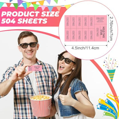 Kosiz 504 Pcs Raffle Tickets Basket Auction 10 Bid Numbers, Pink - color: Pink