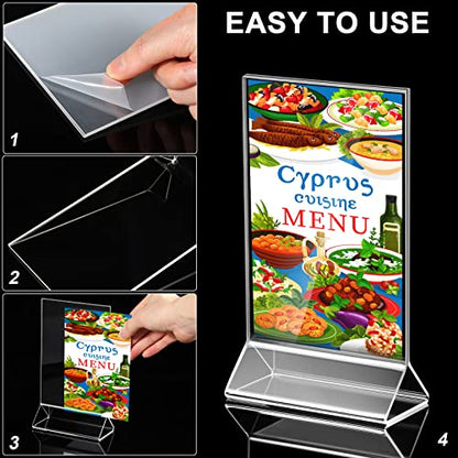 Yulejo 24 Pack Acrylic Sign Holder, Clear Plastic Table Display, 4 x 6In - size: 4 x 6 Inches