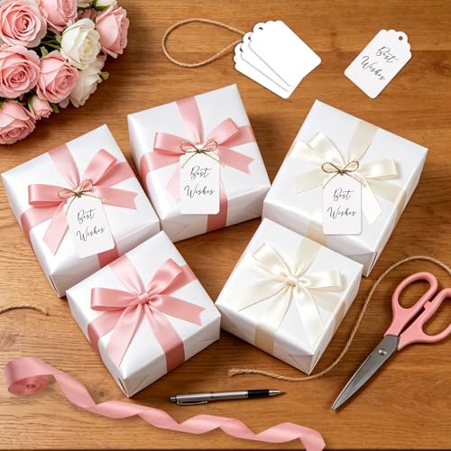 CORNER LACE White Gift Wrapping Paper Set, Pearly-Lustre Wrapping Paper - color: White