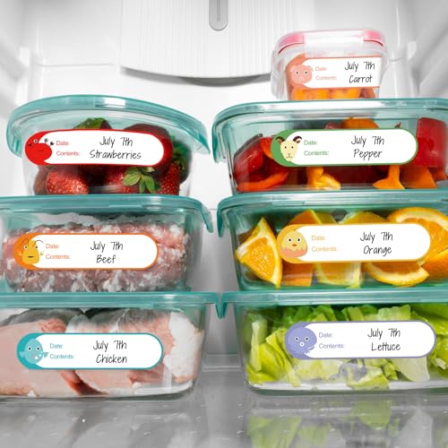 512 Pcs 1"x4" Waterproof Cartoon Baby Bottle Labels for Daycare - color: 8-color