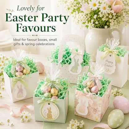 STRBOXONG Light Green Crinkle Paper Filler 1 LB, Recyclable Crinkle Cut Paper Shred for Easter Baskets, Spring Gifts, Floral Gift Boxes, Baby Shower Favors, Natural Style and Craft Packaging - color: Light Green