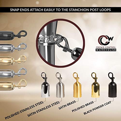 Montour Line Heavy-Duty Velvet Stanchion Rope, Cotton Core, 6 Ft, Brown