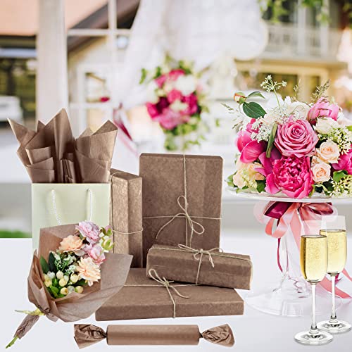 NEBURORA 60 Sheets Brown Tissue Paper Set Gift Wrap Paper(Brown) - color: Brown