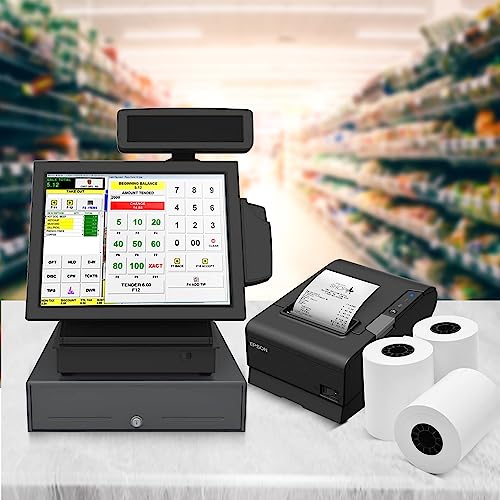 2 1/4" X 85' Thermal Paper Receipt Rolls Fits Clover Mini and Credit Card Machines and Cash Registers 2.25 x 85 ft 50 Per Box for Use in Omni, Verifone FD50 T4220 VX510 VX570 FD50 BPA Free