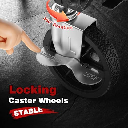 5.0 Cu Ft Folding Shopping Cart with 360° Braked Swivel Wheels