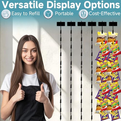 Chip Hanger Strips Hooks Display Hanging with Chip Greeting Card Party Merchandise Vendors Potato Bag Holder Snack - style: 12 clips 4 pack
