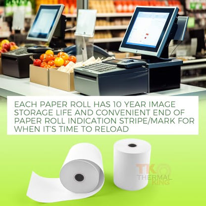 3 1/8" x 230' Credit Card Thermal Receipt Paper 50 Rolls - size: 3-1/8" x 230', style: 50 Rolls