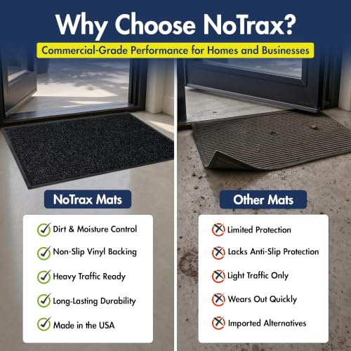 Notrax 109 Industrial Door Mat, 3' x 4' Charcoal, Made in the USA - color: Charcoal, size: 3' x 4' (Rectangular)