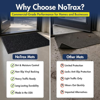 Notrax 109 Industrial Door Mat, 3' x 4' Charcoal, Made in the USA - color: Charcoal, size: 3' x 4' (Rectangular)