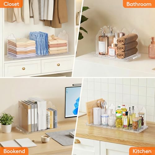 Lifewit Purse Organizer for Closet, 9.7" Tall Clear Handbag Shelf Dividers - size: 9.7"H