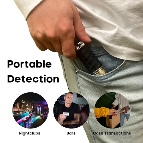 Dri Mark UVPro Proprietary Ultraviolet Flashlight Document Fraud & International Counterfeit Money Detection - Detects Pet Urine, Stains & Cleanliness - Loss & Fraud Protection Batteries + Coil/Holder