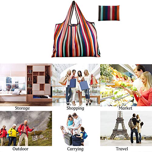 Reusable Grocery Bag 2 Packs Large Washable - color: L-rainbow