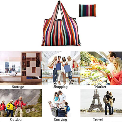 Reusable Grocery Bag 2 Packs Large Washable - color: L-rainbow