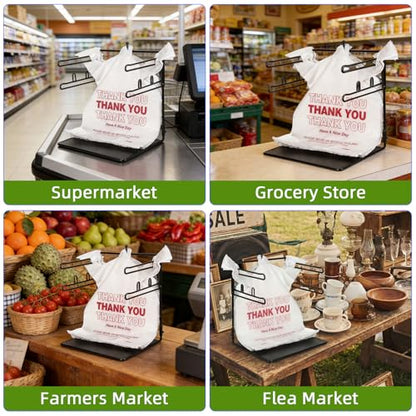 Plastic Bag Holder, Metal Base Grocery Bag Organizer - color: Black