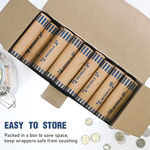 LLIKED 83 PCS Preformed Coin Wrappers Rolls-Nickels - size: 83 Nickles Coin Rolls
