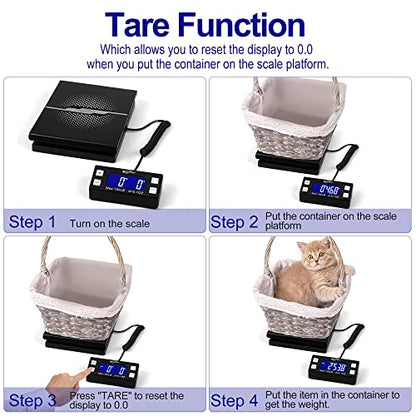 Weighmax W-8809 150lbs x 0.1oz Digital Shipping and Postal Scale with Extended Display, Black, Batteries and Ac Adapter Included, W-8809-150 Black - color: Black