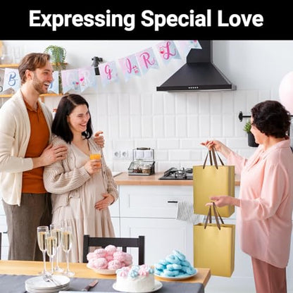 EUSOAR Gold Paper Gift Bags with Handles, 25pcs 9.8"x5.1"x12.6", Wedding, Birthday, Valentine's Day, Gift Wrap Bags - color: Gold, size: 1 Count (Pack of 25)