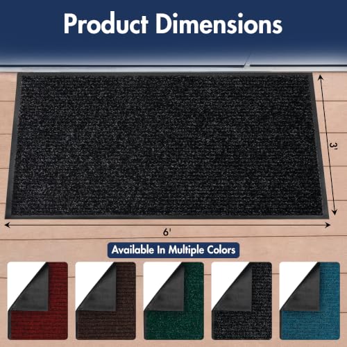 Notrax 109 Industrial Door Mat, 3' x 6' Charcoal, Made in the USA - color: Charcoal, size: 3' x 6' (Rectangular)