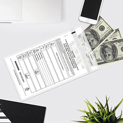 Deposit Bags Security Pocket Bank 6 x 9 Inch (White, 500 Pack) - size: (2) 6 x 9 Inch (500pack)