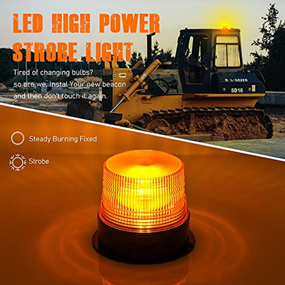 AnTom 2PCS Wireless Strobe Light Amber Warning Beacon Light for Trucks - color: Amber 2PCS