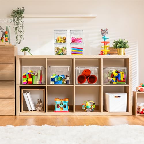 Sorbus Clear Toy Storage Bins with Lids, Stackable (Large, 8 Pack) - size: Large, style: 8 Pack