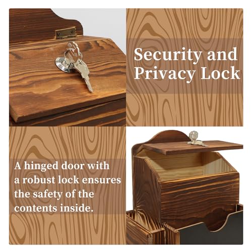 SAMYUCHO Wood Suggestion Box with Double-Sided Chalkboard for Church Office
