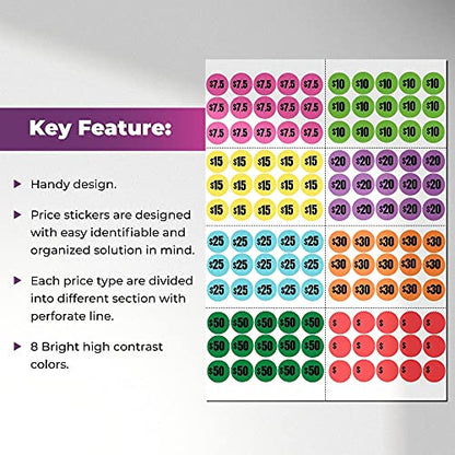 Mobiusea Creation 3120pcs Garage Sale Stickers Price Stickers - size: Labels Set | 3120 pcs