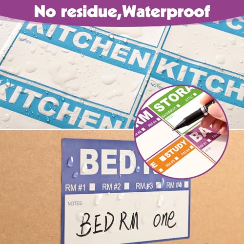Thboxes 600 Count Removable Home Moving Labels, 9 Colour Stickers, Pen Set