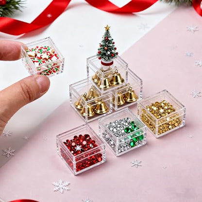 KissYou Small Acrylic Box with Lid Clear Candy Boxes for Display Graduation Wedding Birthday Party Candy Boxes Acrylic Decoration Plastic Square Cube - size: 1.18 x1.18 x 0.86 Inch