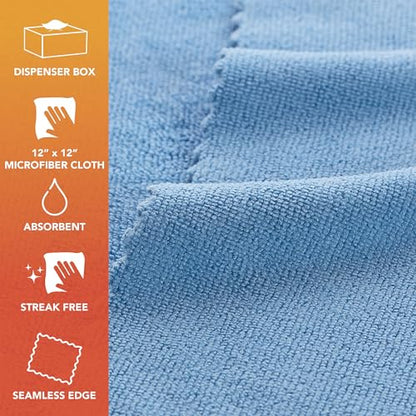 Arkwright Smart Rags Microfiber Cleaning Cloths, Pack of 50 in a Box, Lint Free 180 GSM Reusable Towels for Auto, Office and Household Cleaning, 12 x 12 in, Blue - color: Blue, size: 12 x 12 in