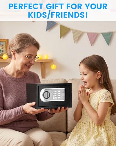 [UPGRADED] Small Safes for Home Dorm, 0.30 Cuft Mini Safe Box - size: 0.3 Cuft