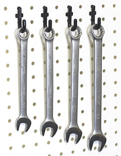 WallPeg 100Pcs Pegboard Accessory Peg Hook Set – Durable, Self-Locking Black 1/4" J-Style FlexLock Peg Hooks for Hanging Tools, Storage, and Wall Organization