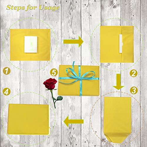 100 Sheets Yellow Tissue Paper Artdly 14 x 20 Inches Yellow Wrapping Paper Bulk for Weddings Birthday DIY Project Christmas - color: Yellow, size: 14x20 Inch (Pack of 100)