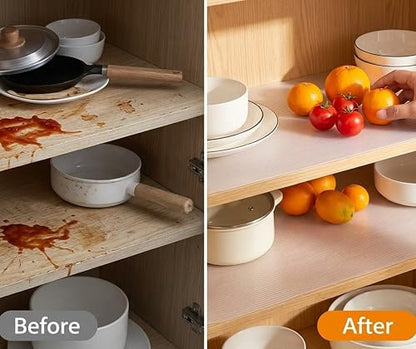 Shelf Liners for Kitchen Cabinets Non Adhesive Drawer Liner 20 Inch Wide X 20 Ft Clear Non Slip Waterproof Refrigerator Mats Closet Pantry Shelf Liner Cupboard Liners Kitchen Bathroom - size: 20"W x 240"L