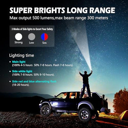 Emergency Flashlight with Window Breaker and Seatbelt Cutter, LED Flashlight, flashlights high lumens，Strobe sos Beacon，Mobile Power，Alarm Rescue，for car，Outdoor，Hiking, Fishing, Dog Walking