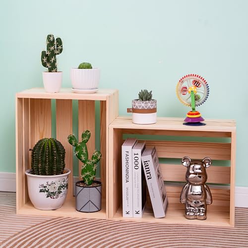 Extra Large Pine Wood Crates ，Unfinished Wooden Storage Crates For Display