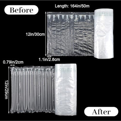 Large Bubble Cushioning Wrap 12"x164', Inflatable Air Pillows 55um