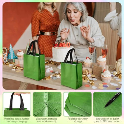 Eccliy 80 Pcs Reusable Gift Bags, Medium, Green - color: Green, size: Medium