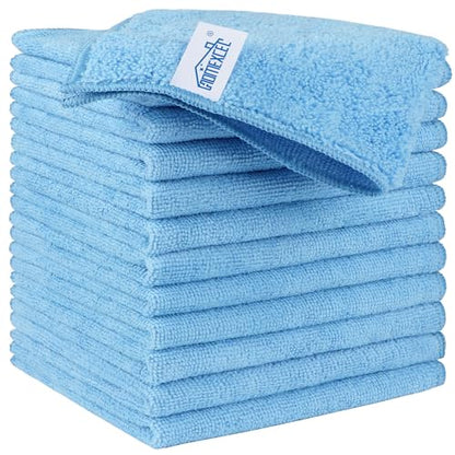 HOMEXCEL Blue Microfiber Cleaning Cloth, Microfiber Towels for Car, 12 Pack - color: Blue
