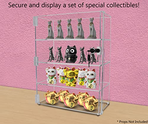 Marketing Holders Acrylic Locking Vertical Cabinet with Keys 12" x 6" x 16" Clear Tall Countertop Locker One Piece No Assembly with Swinging Door for Retail Merchandise - size: 12"W x 6"D x 16"H
