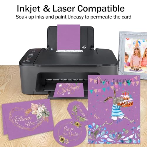 Goefun 24 Sheets Purple Cardstock 8.5 x 11 80lb Halloween Card Stock - color: purple, size: 8.5x11