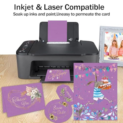 Goefun 24 Sheets Purple Cardstock 8.5 x 11 80lb Halloween Card Stock - color: purple, size: 8.5x11