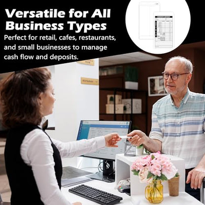 500 Pcs Cashiers Report Envelope 4 x 6.5 Inch Cash Drop Envelopes Money Envelopes Deposit Envelopes for Cash Self Seal for Retail Store Bank Restaurant Cash Handling (500, White)
