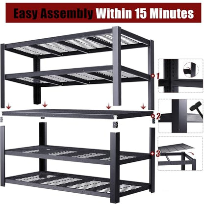 62" W 3050LBS Storage Shelves Unit,5 Tier Heavy Duty Metal Shelving Unit and Storage Large Rack,72" H x62 W x24 D Adjustable Metal Shelving Unit,Garage Shelves for Basement,Warehouse - size: 24x62x72