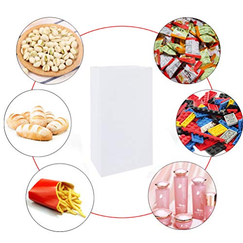 KEYYOOMY Mini White Paper Bags Paper Lunch Bags (50 CT, 3.5x2.4x7.1 in) - color: White, size: 3.5x2.4x7.1 in - Mini