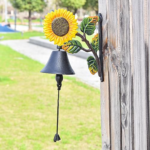 Sungmor Heavy Duty Cast Iron Sunflower Hand Bell - color: Shape C - Sunflower
